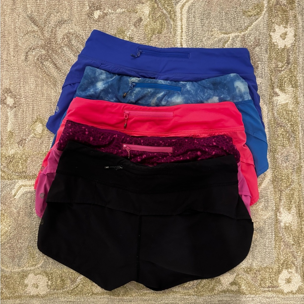Lululemon Athletica Black, Blue, Blue/Purple, Pink Athletic Shorts Bundle
